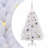 Vidaxl kunstkerstboom 120 cm pvc en staal wit - afbeelding 2