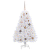 Vidaxl kunstkerstboom wit 68 x 68 x 120 cm pvc en metaal