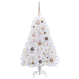 Vidaxl kunstkerstboom 120 cm pvc en staal wit - afbeelding 3