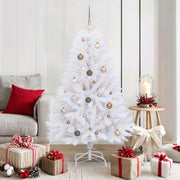 Vidaxl kunstkerstboom 150 cm pvc en staal wit - afbeelding 1