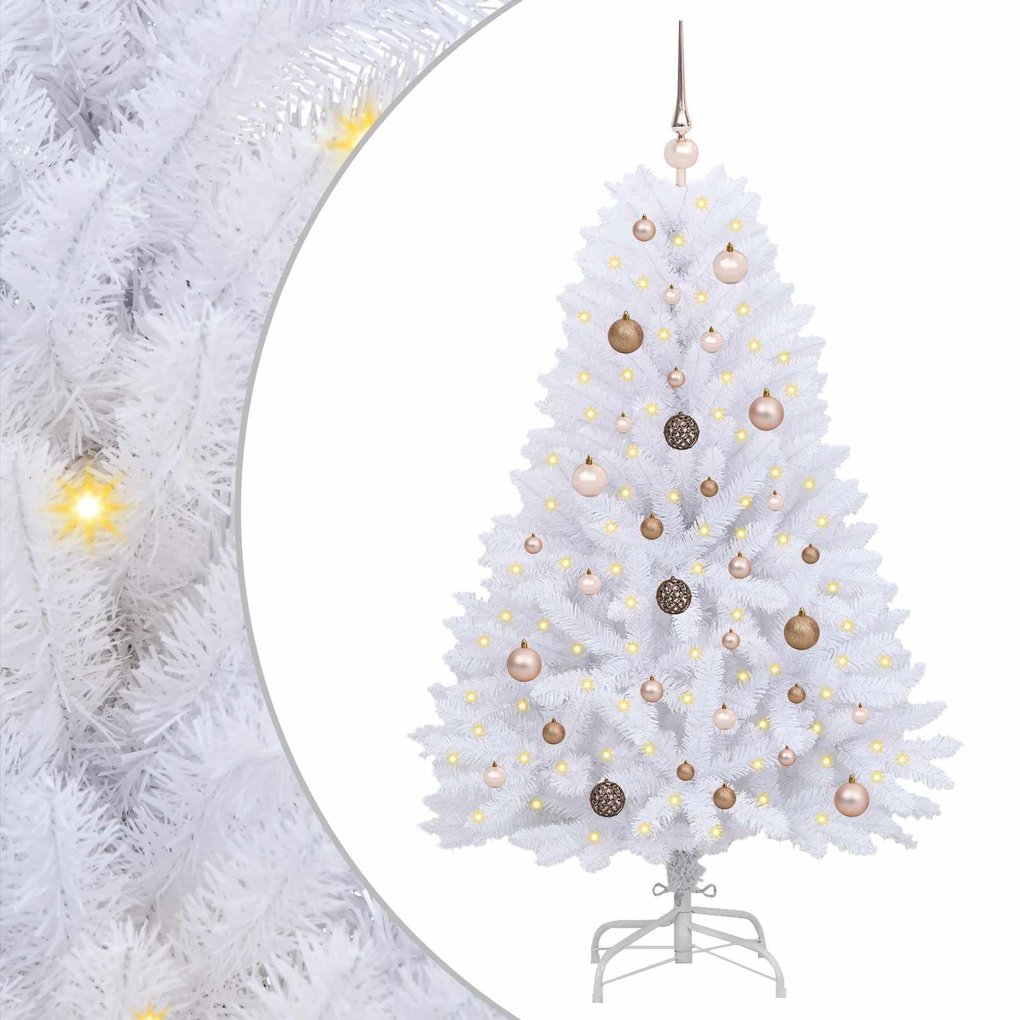 Vidaxl kunstkerstboom wit 80 x 80 x 150 cm pvc en metaal