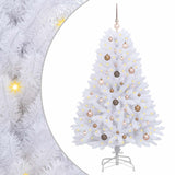 Vidaxl kunstkerstboom 150 cm pvc en staal wit - afbeelding 2