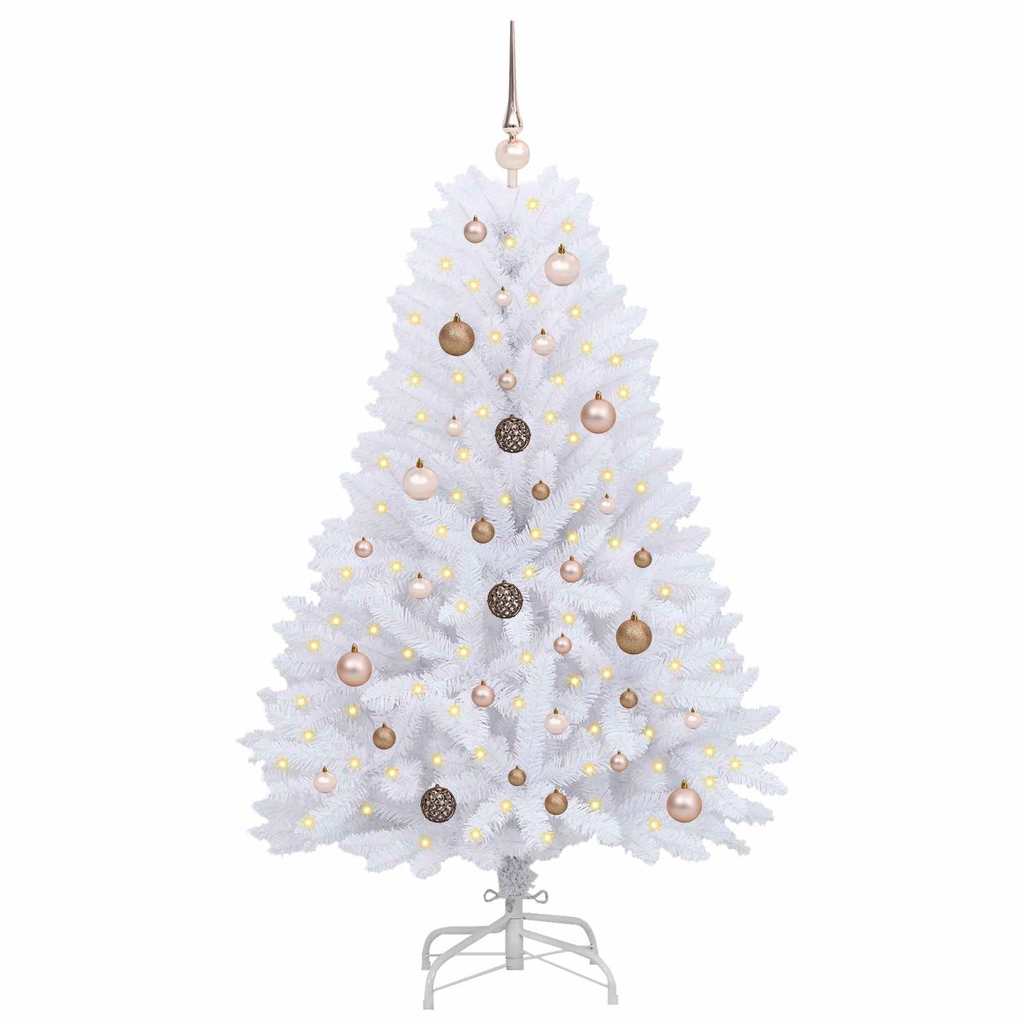Vidaxl kunstkerstboom wit 80 x 80 x 150 cm pvc en metaal