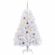 Vidaxl kunstkerstboom 150 cm pvc en staal wit - afbeelding 3