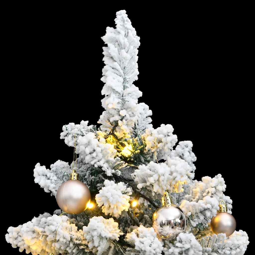 Vidaxl kunstkerstboom met scharnieren 150 led's en kerstballen 150 cm