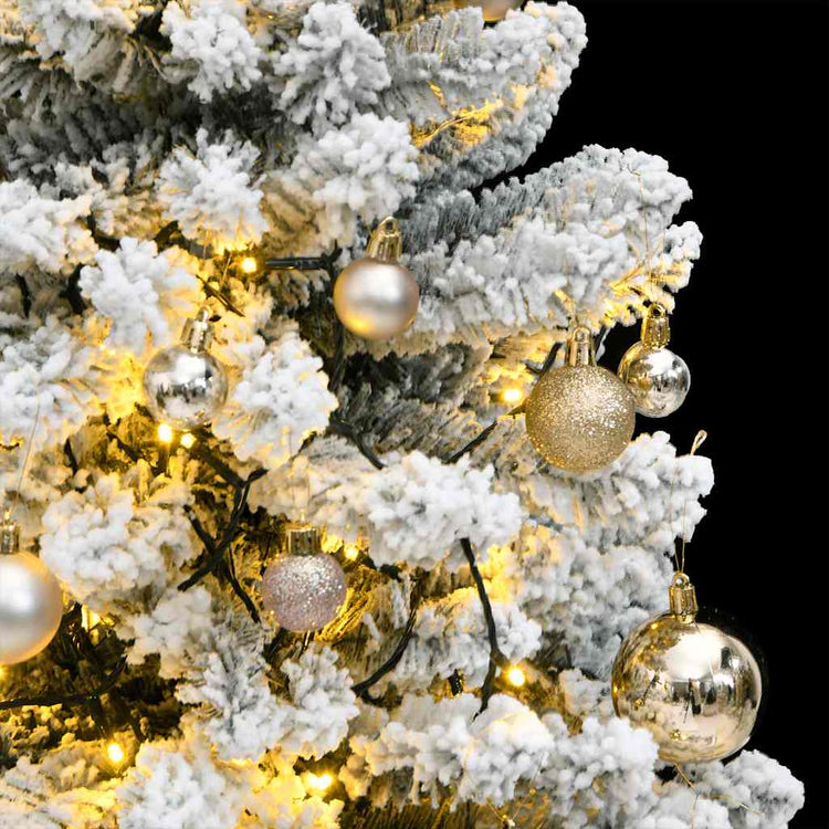 Vidaxl kunstkerstboom met scharnieren 150 led's en kerstballen 150 cm