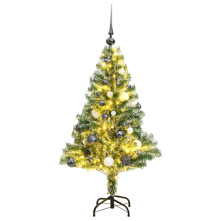 Vidaxl kunstkerstboom 150 led's kerstballen en sneeuw 150 cm