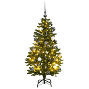 Vidaxl kunstkerstboom met scharnieren 150 led's en kerstballen 150 cm - afbeelding 1