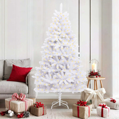 Vidaxl kunstkerstboom 300 led's pvc en staal wit