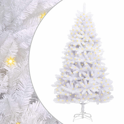 Vidaxl kunstkerstboom 300 led's pvc en staal wit
