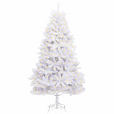 Vidaxl kunstkerstboom 300 led's pvc en staal wit - afbeelding 3