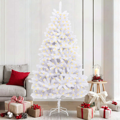 Vidaxl kunstkerstboom 300 led's pvc en staal wit