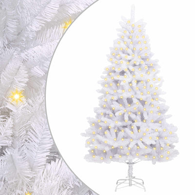 Vidaxl kunstkerstboom 300 led's pvc en staal wit