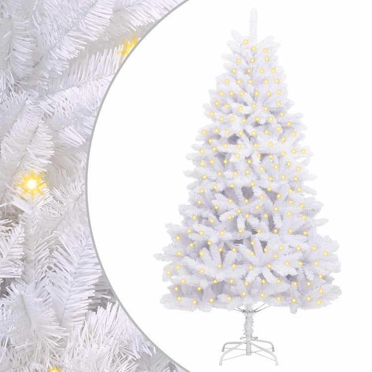 Vidaxl kunstkerstboom 300 led's pvc en staal wit