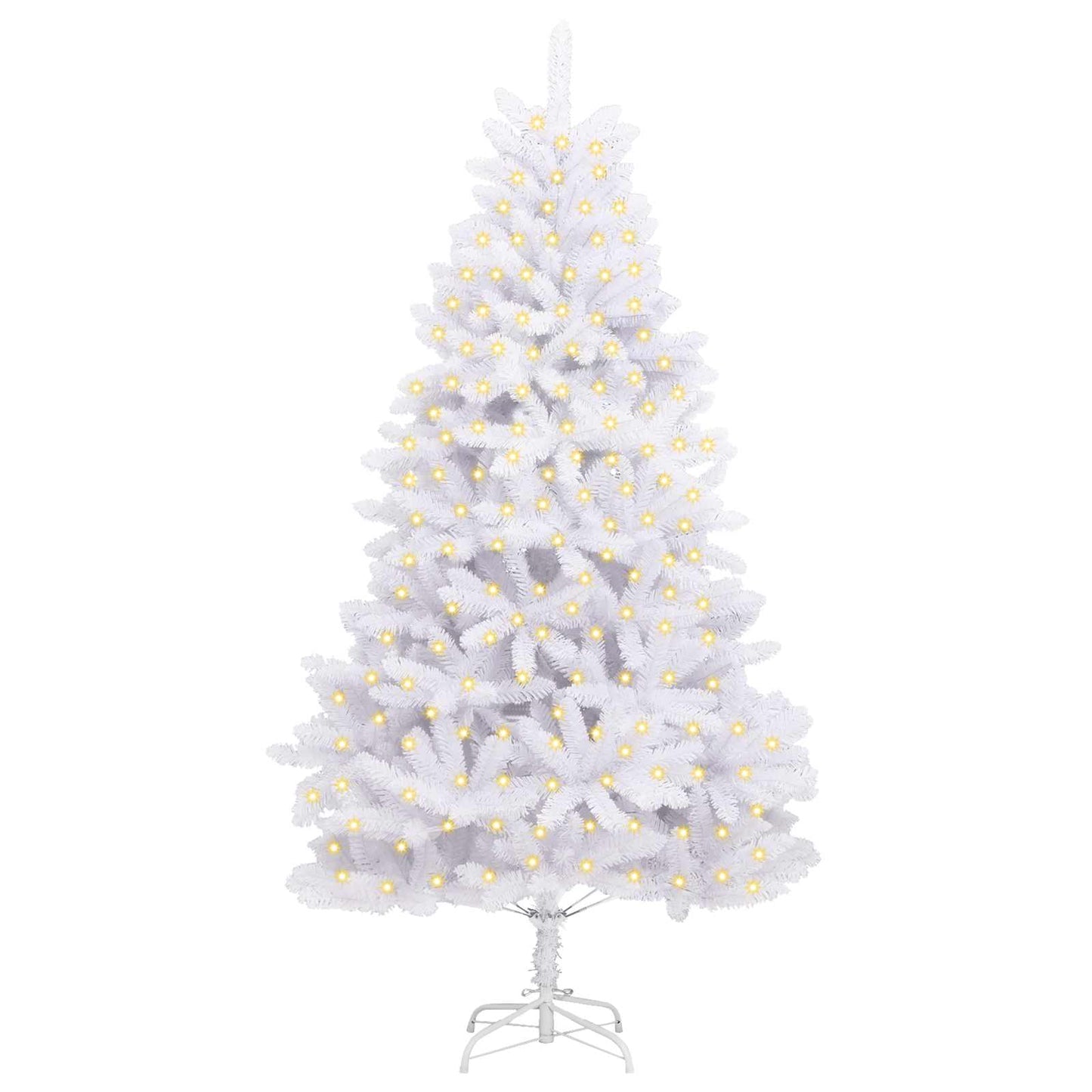 Vidaxl kunstkerstboom met 300 led wit 210 cm pvc en metaal