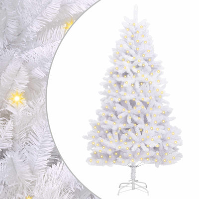 Vidaxl kunstkerstboom 300 led's pvc en staal wit