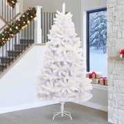 Vidaxl kunstkerstboom 300 led's pvc en staal wit - afbeelding 1
