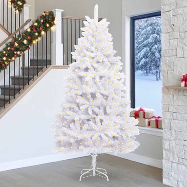 Vidaxl kunstkerstboom 300 led's pvc en staal wit