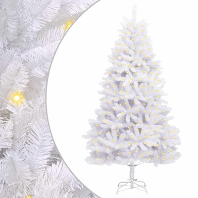 Vidaxl kunstkerstboom 300 led's pvc en staal wit