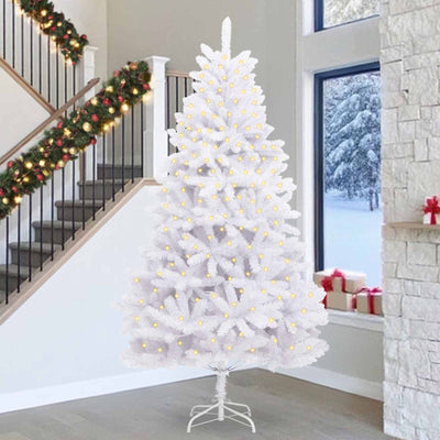 Vidaxl kunstkerstboom 300 led's pvc en staal wit