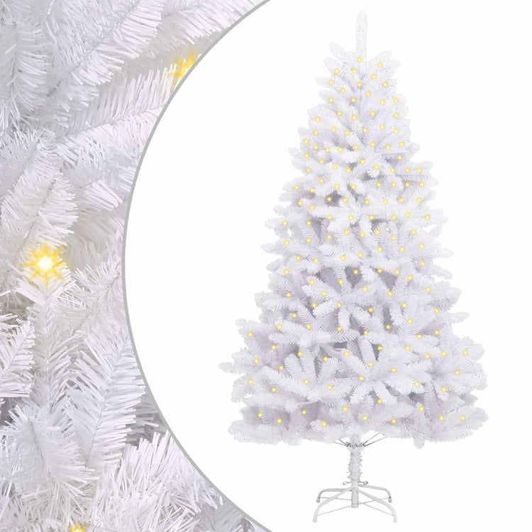 Vidaxl kunstkerstboom 300 led's pvc en staal wit