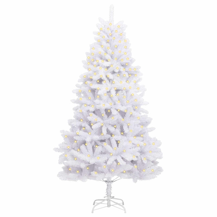 Vidaxl kunstkerstboom 300 led's pvc en staal wit