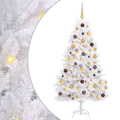 Vidaxl kunstkerstboom 180 cm pvc en staal wit