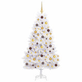 Vidaxl kunstkerstboom 180 cm pvc en staal wit - afbeelding 3