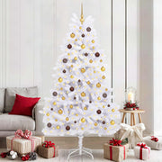 Vidaxl kunstkerstboom 210 cm pvc en staal wit - afbeelding 1