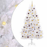 Vidaxl kunstkerstboom 210 cm pvc en staal wit - afbeelding 2
