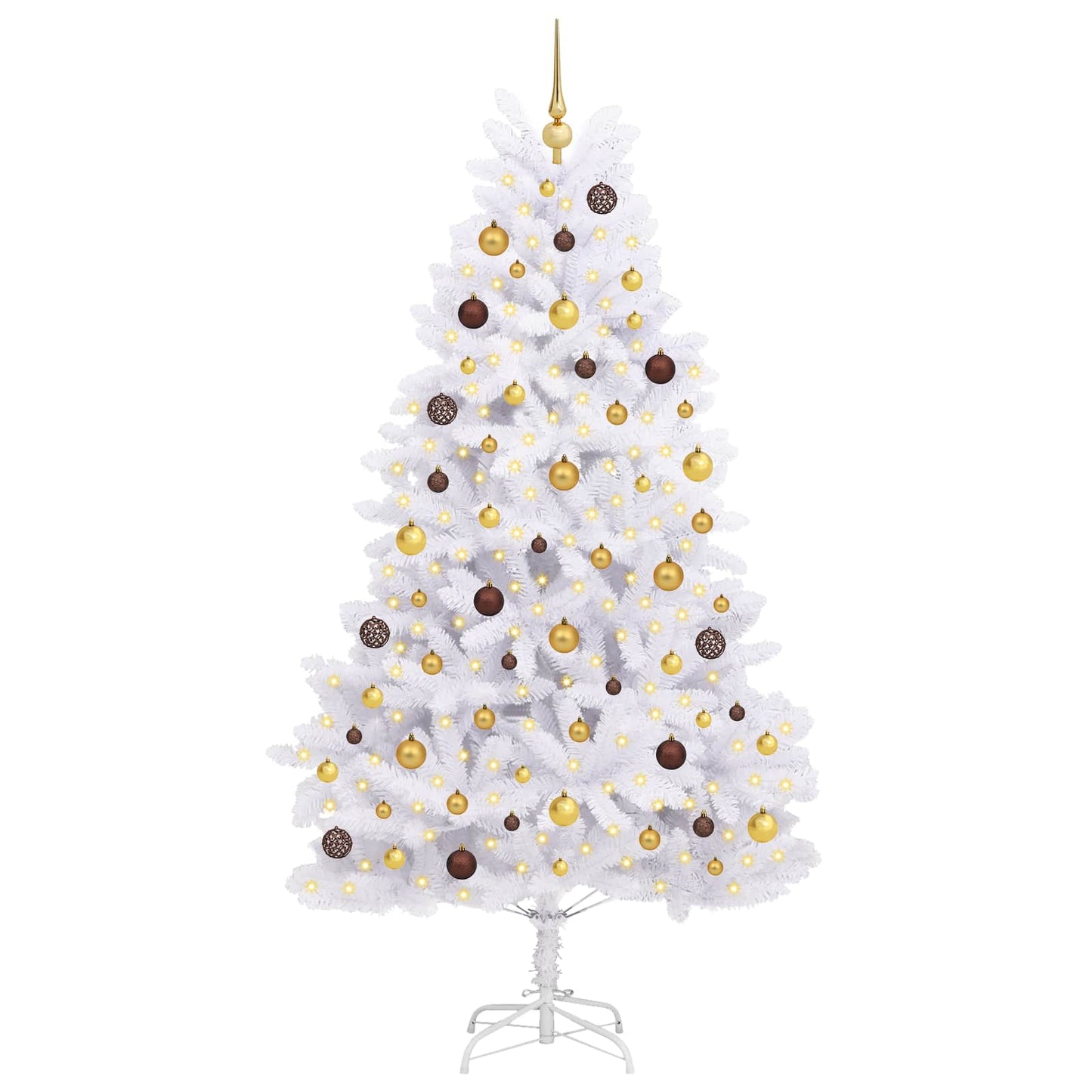 Vidaxl kunstkerstboom wit 106 x 106 x 210 cm pvc en metaal