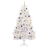 Vidaxl kunstkerstboom 210 cm pvc en staal wit - afbeelding 3