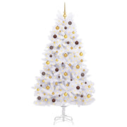 Vidaxl kunstkerstboom 210 cm pvc en staal wit - afbeelding 3