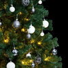 Vidaxl kunstkerstboom met scharnieren 300 led's en kerstballen 180 cm