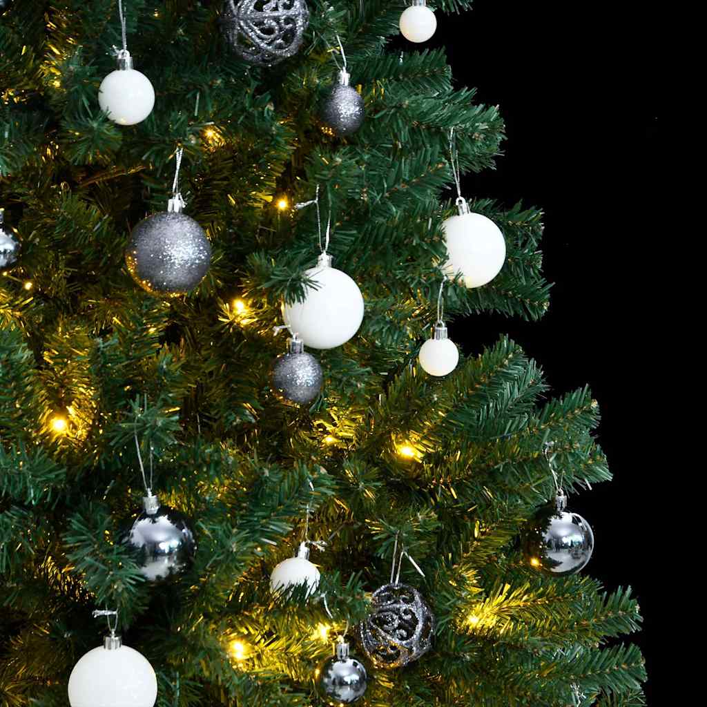 Vidaxl kunstkerstboom met scharnieren 300 led's en kerstballen 180 cm