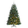 Vidaxl kunstkerstboom met scharnieren 300 led's en kerstballen 240 cm