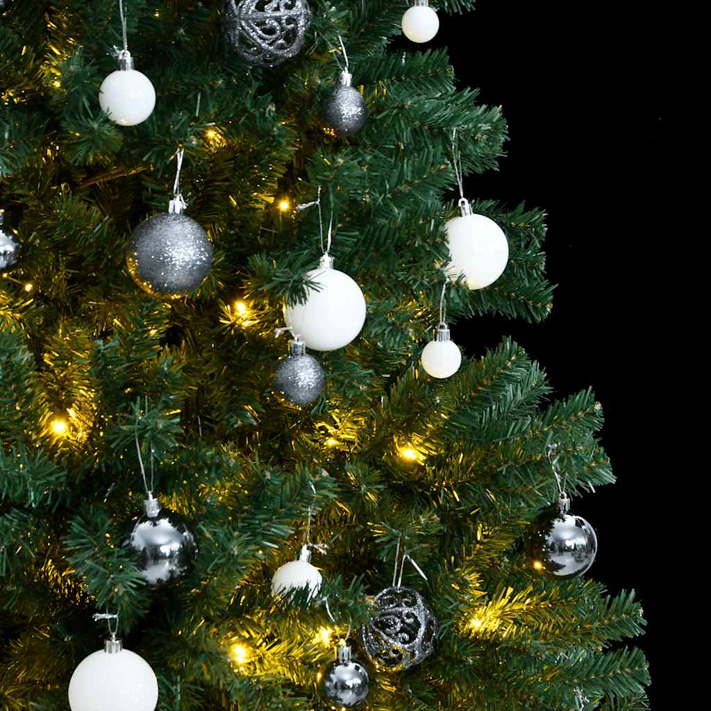 Vidaxl kunstkerstboom met scharnieren 300 led's en kerstballen 240 cm
