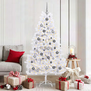Vidaxl kunstkerstboom 180 cm pvc en staal wit - afbeelding 1