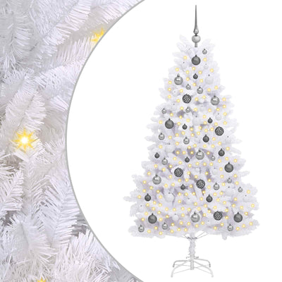 Vidaxl kunstkerstboom 180 cm pvc en staal wit