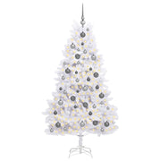 Vidaxl kunstkerstboom 180 cm pvc en staal wit - afbeelding 3