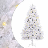 Vidaxl kunstkerstboom 210 cm pvc en staal wit - afbeelding 2