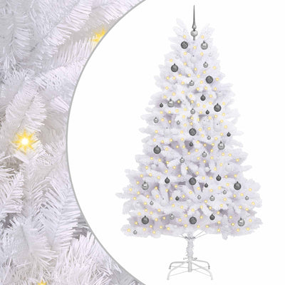 Vidaxl kunstkerstboom 240 cm pvc en staal wit