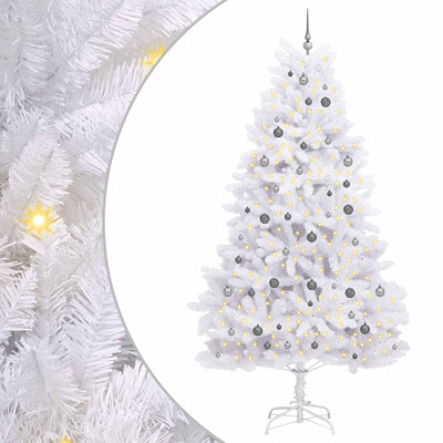 Vidaxl kunstkerstboom 270 cm pvc en staal wit