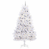 Vidaxl kunstkerstboom 270 cm pvc en staal wit - afbeelding 3