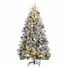 Vidaxl kunstkerstboom met scharnieren 300 led's en kerstballen 210 cm