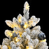 Vidaxl kunstkerstboom met scharnieren 300 led's en kerstballen 210 cm
