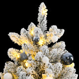 Vidaxl kunstkerstboom met scharnieren 300 led's en kerstballen 210 cm - afbeelding 2