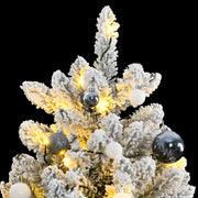 Vidaxl kunstkerstboom met scharnieren 300 led's en kerstballen 210 cm - afbeelding 2