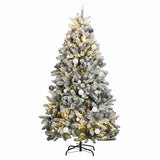 Vidaxl kunstkerstboom met scharnieren 300 led's en kerstballen 300 cm - afbeelding 1