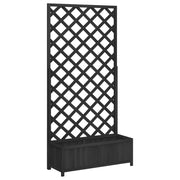 Vidaxl plantenbak met latwerk 90x35x180 cm massief vurenhout zwart - afbeelding 2